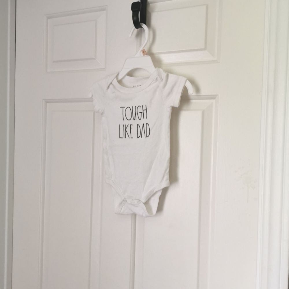 3/$15 Rae Dunn onesie size 6 m